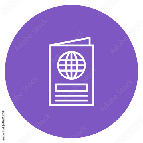 Passport Line Color Icon