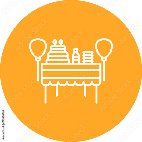 Wedding Catering Line Color Icon