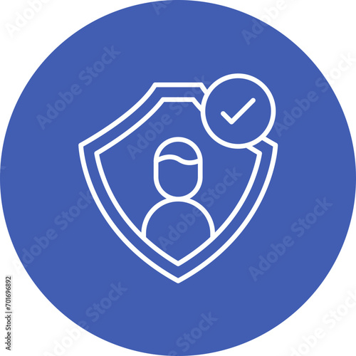 Authentication Line Color Icon