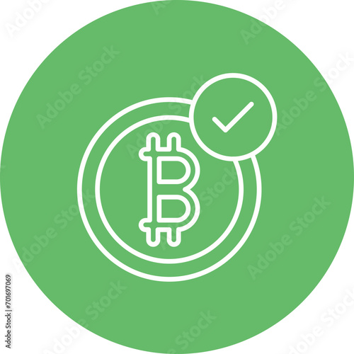 Cryptocurrency Accepted Line Color Icon photo