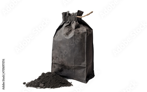 Charcoal Powder Nestled in the Comfort of a Paper Bag Isolated on a Transparent Background PNG photo