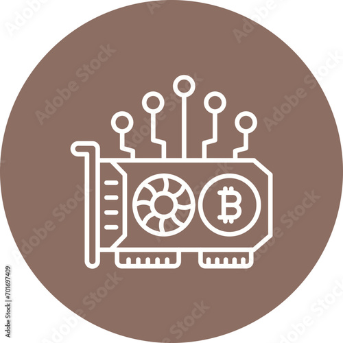 GPU Mining Line Color Icon