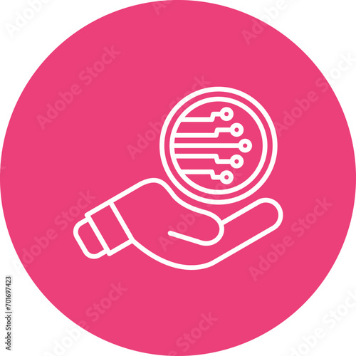 Initial Coin Offering Line Color Icon