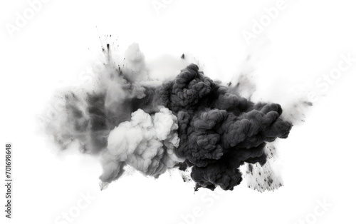 Dynamic Black and White Powder Explosion Captured in Mesmerizing Detail Isolated on a Transparent Background PNG