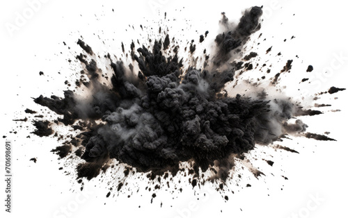 A Striking Black Powder Explosion Frozen in Captivating Photographic Brilliance Isolated on a Transparent Background PNG