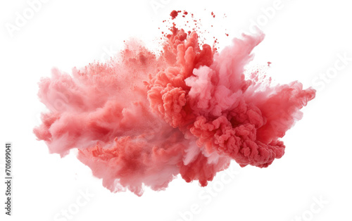 The Sublime Realism of Coral Powder Flourishing on a Blank Canvas Isolated on a Transparent Background PNG