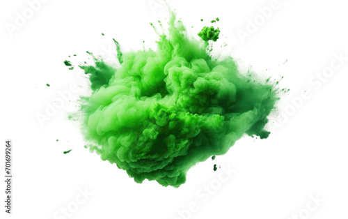 The Dynamic Unleashing of Lush Green Powder Isolated on a Transparent Background PNG