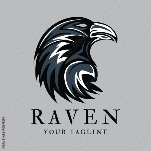 raven logo icon vector design template.logo suitable for gothic theme, entertainment, and many creative business company