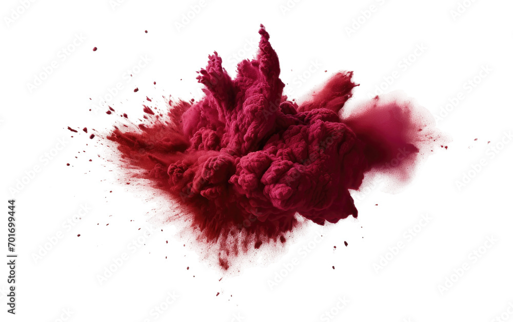 The Intense Impact of Maroon Powder Exploding in a Striking Display Isolated on a Transparent Background PNG