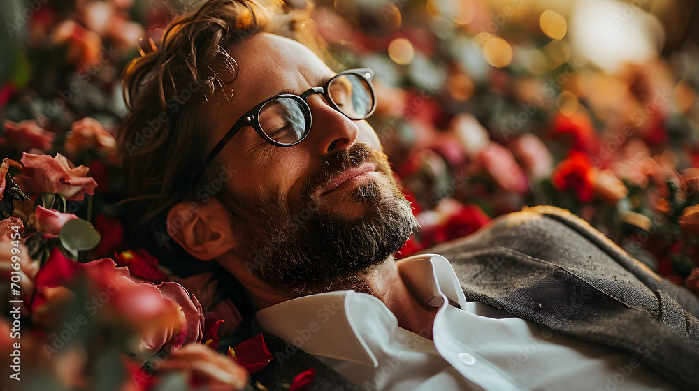 Love's Reward: Fatigued Yet Festive Businessman Love's Reward: Fatigued Yet Festive Businessman