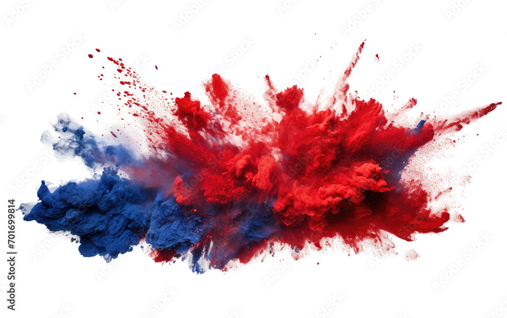 Red and Navy Powders Explode, in a Visual Dance of Artistic Brilliance Isolated on a Transparent Background PNG