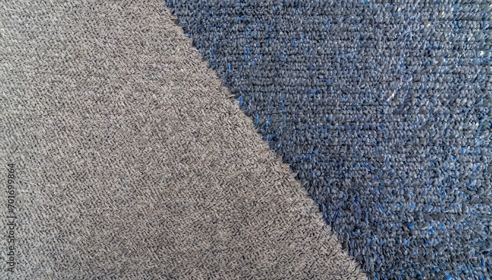 Fototapeta premium Blue and grey Color Carpet Texture Top Wiev.