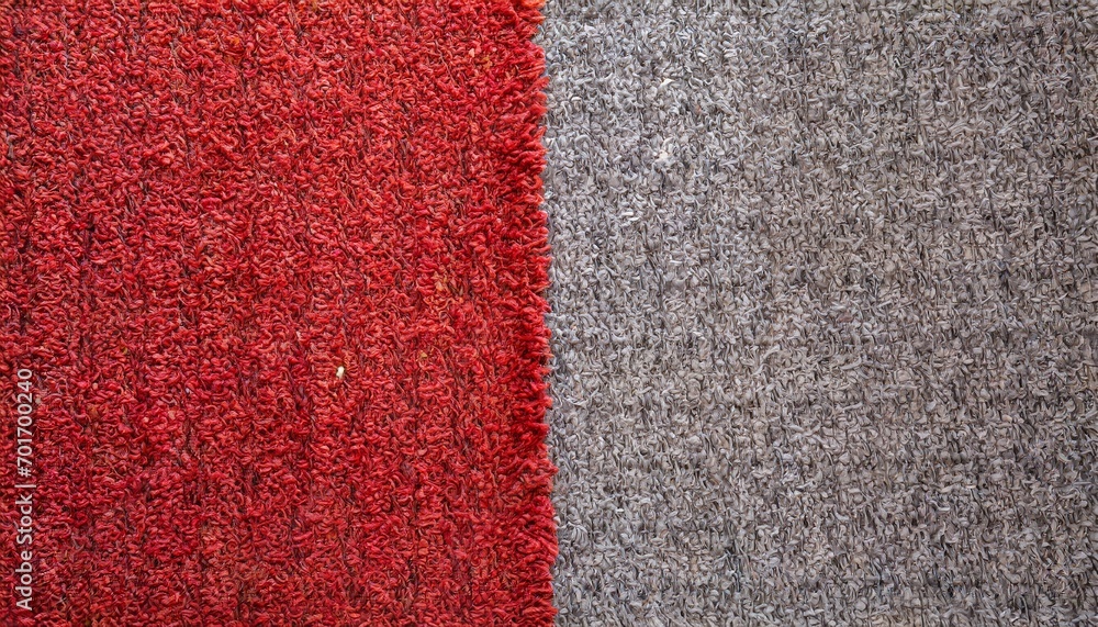 Fototapeta premium Red and grey Color Carpet Texture Top Wiev. 