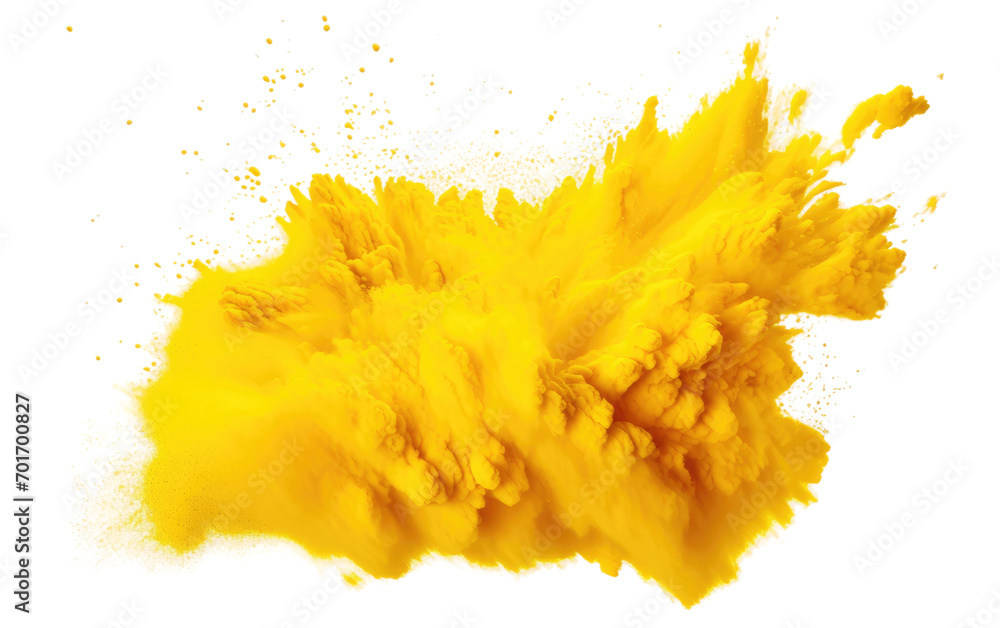 The Dynamic Fusion of Yellow Powders, a Kaleidoscope of Beauty Isolated on a Transparent Background PNG