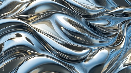 Silver chrome metal texture with waves