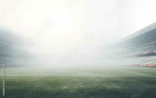 A Football Ground Lost in the Mystical Veil of Fog Isolated on a Transparent Background PNG