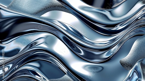 Liquid metallic texture with waves