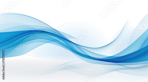 Abstract Blue dynamic Wave motion Design on white background. Generate AI image