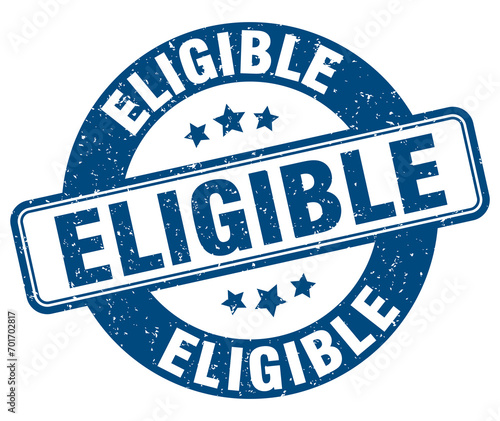 eligible stamp. eligible label. round grunge sign