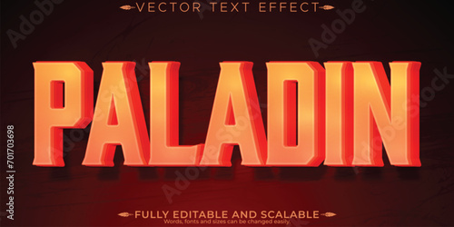 Paladin text effect, editable knight and chivalrous customizable font style