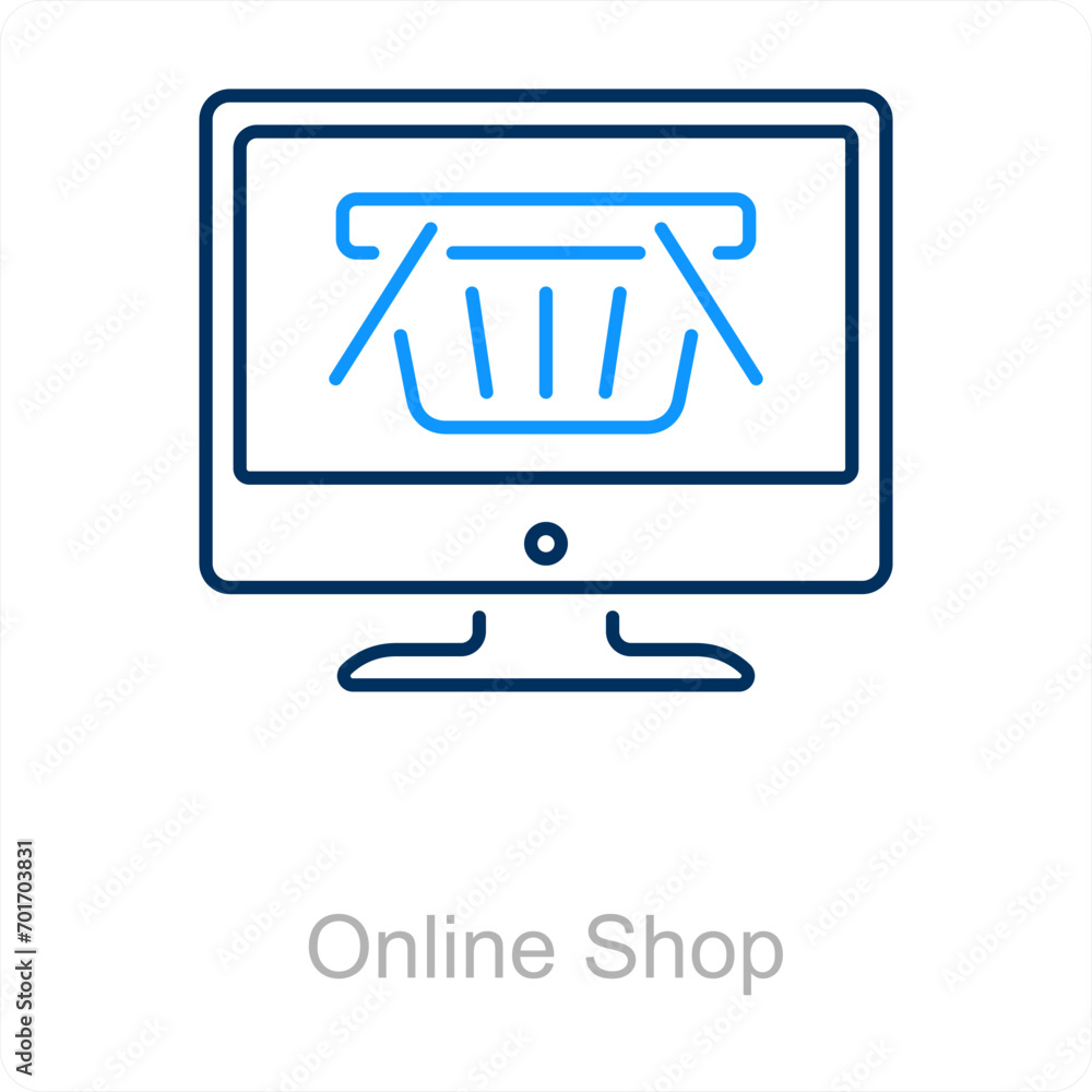 Online Shop and ecommerce icon concept Online Shop and ecommerce icon concept