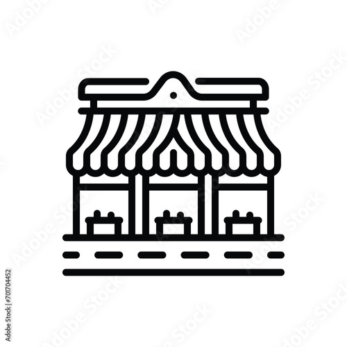 Black line icon for market 
