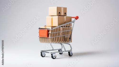 Purchase Palette: Cardboard Packages in a Shopping Cart