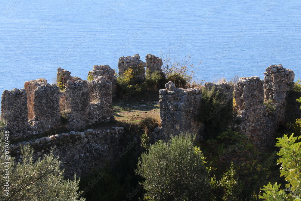 Walls of Alanya Kale castle