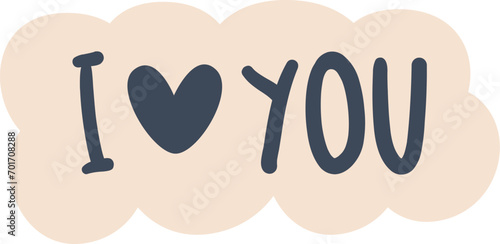 I Love You Lettering Cloud
