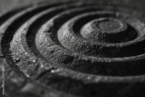 A black and white photo featuring a spiral design. Perfect for adding a touch of elegance and sophistication to any project
