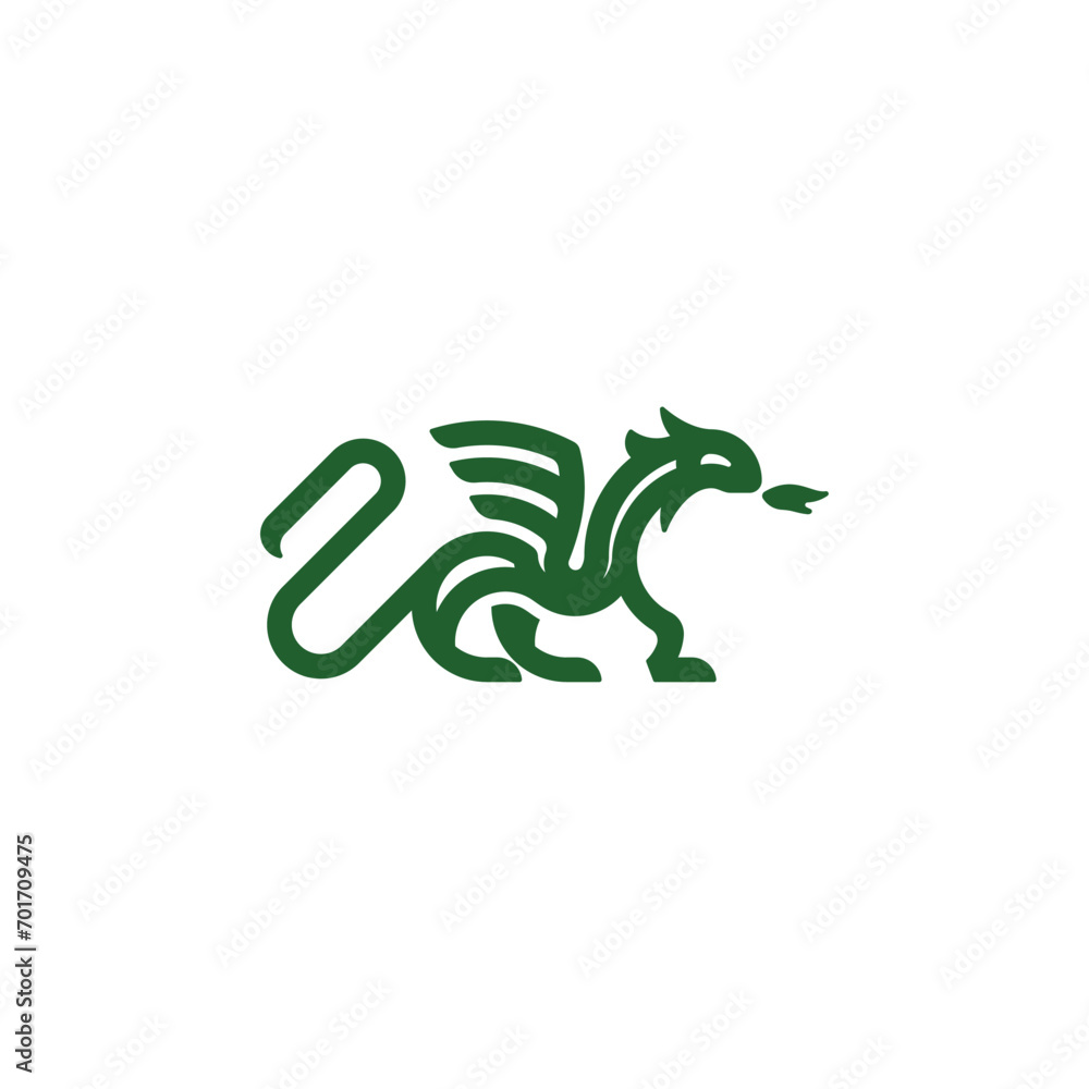 Dragon logo icon vector design. modern logo line art Dragon logo icon vector design. modern logo line art