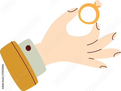 Hand Holding Wedding Ring Box