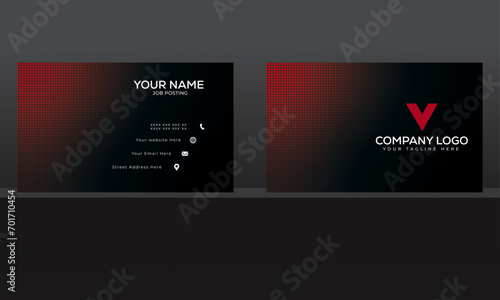 Business card for personal company business template design modern own void grab introduction bulletin creative black abstract card corporate official  print visiting premium elegant identity red.