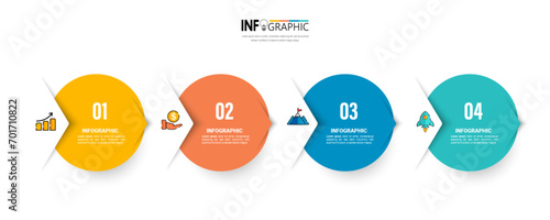 Presentation business infographic template vector.	
