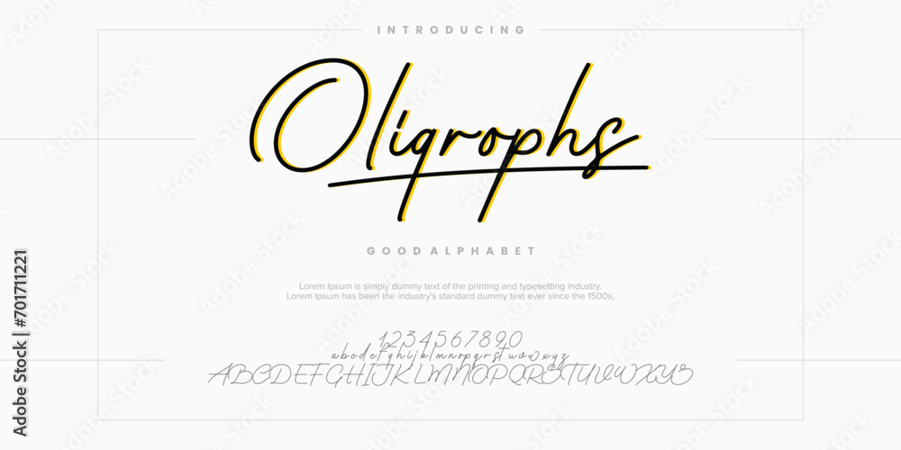 Oligrophs abstract font alphabet. Minimal modern urban fonts for logo, brand etc. Typography vector illustration Oligrophs abstract font alphabet. Minimal modern urban fonts for logo, brand etc. Typography vector illustration