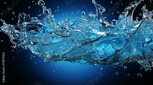 Macro water splashes. AI generate illustration