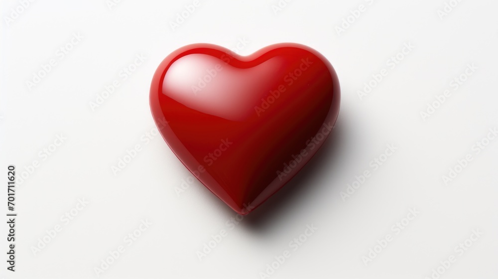 Fototapeta premium cœur rouge en bonbon sur fond blanc pour saint valentin