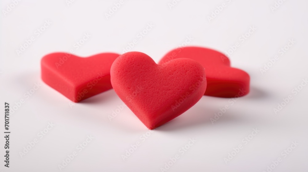 cœur rouge sur fond blanc pour saint valentin
