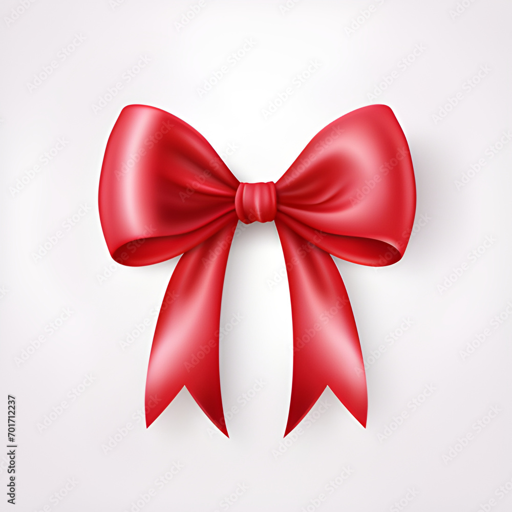 Fototapeta premium red ribbon for decoration on white background