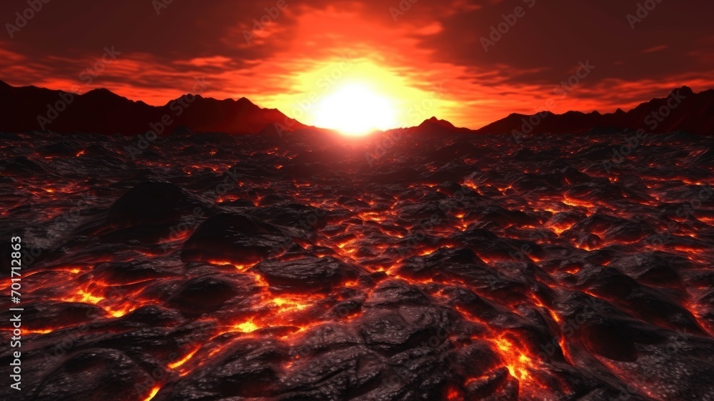 A Solar Flare Illuminating Lava Fields