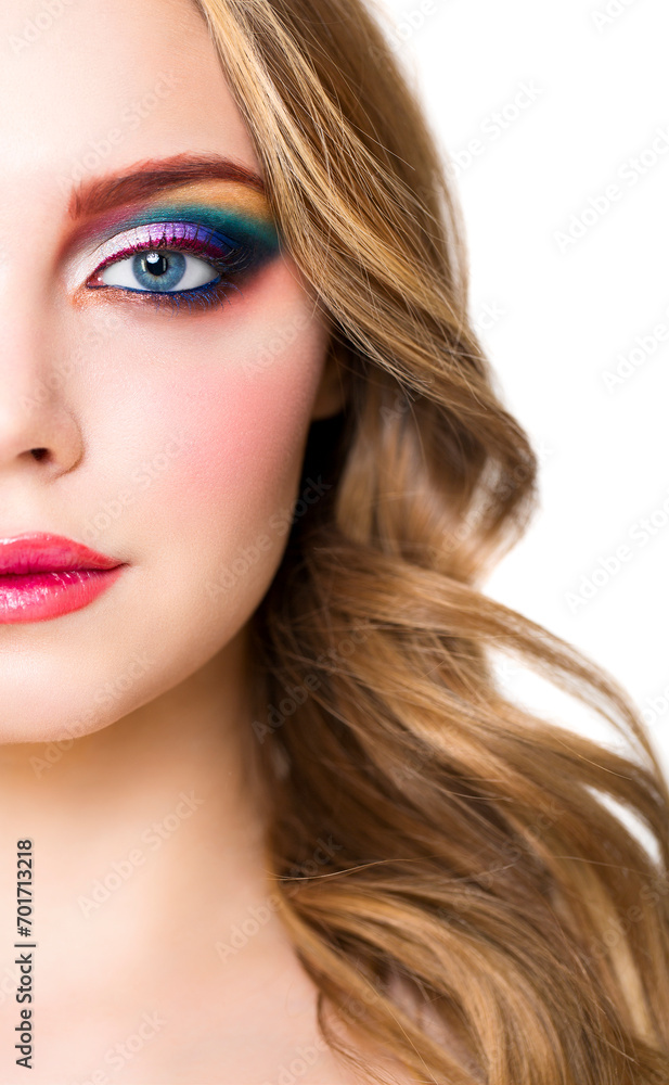 Portrait of a beautiful young blond model with bright make up Portrait of a beautiful young blond model with bright make up