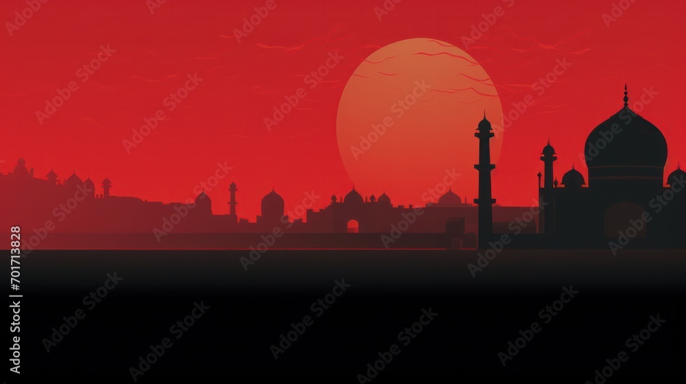 Abstract Illustration of Taj Mahal