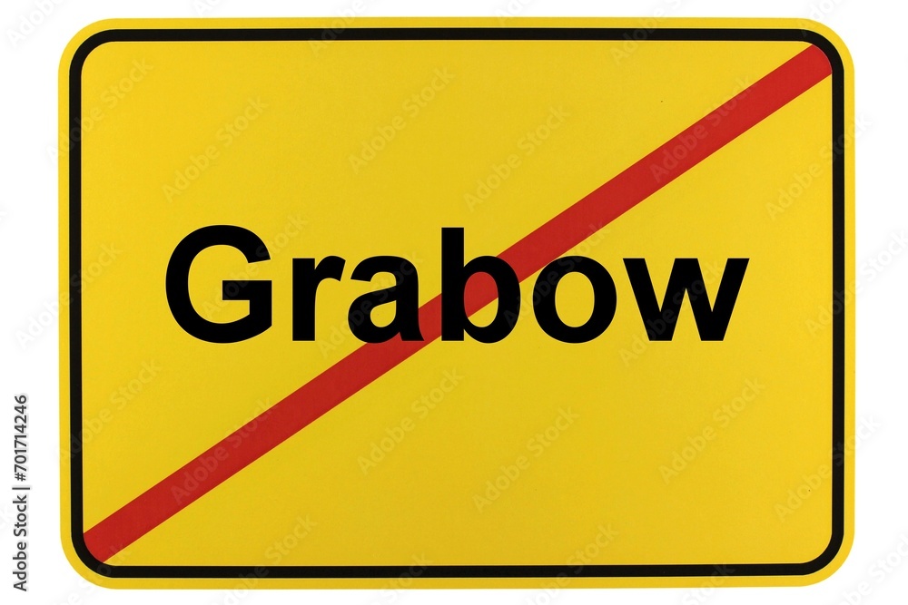 Illustration eines Ortsschildes der Gemeinde Grabow in Mecklenburg-Vorpommern Illustration eines Ortsschildes der Gemeinde Grabow in Mecklenburg-Vorpommern