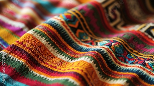 Blanket Detail with Latin American Color Pattern,