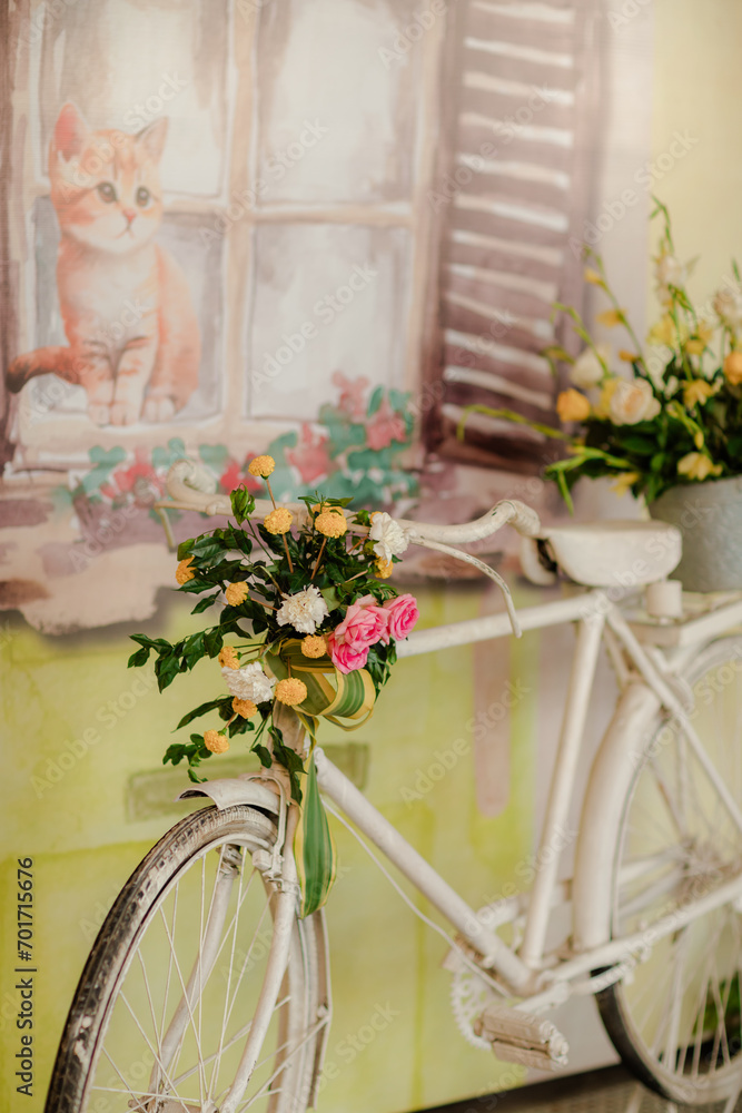 bicycle and flowers in the street