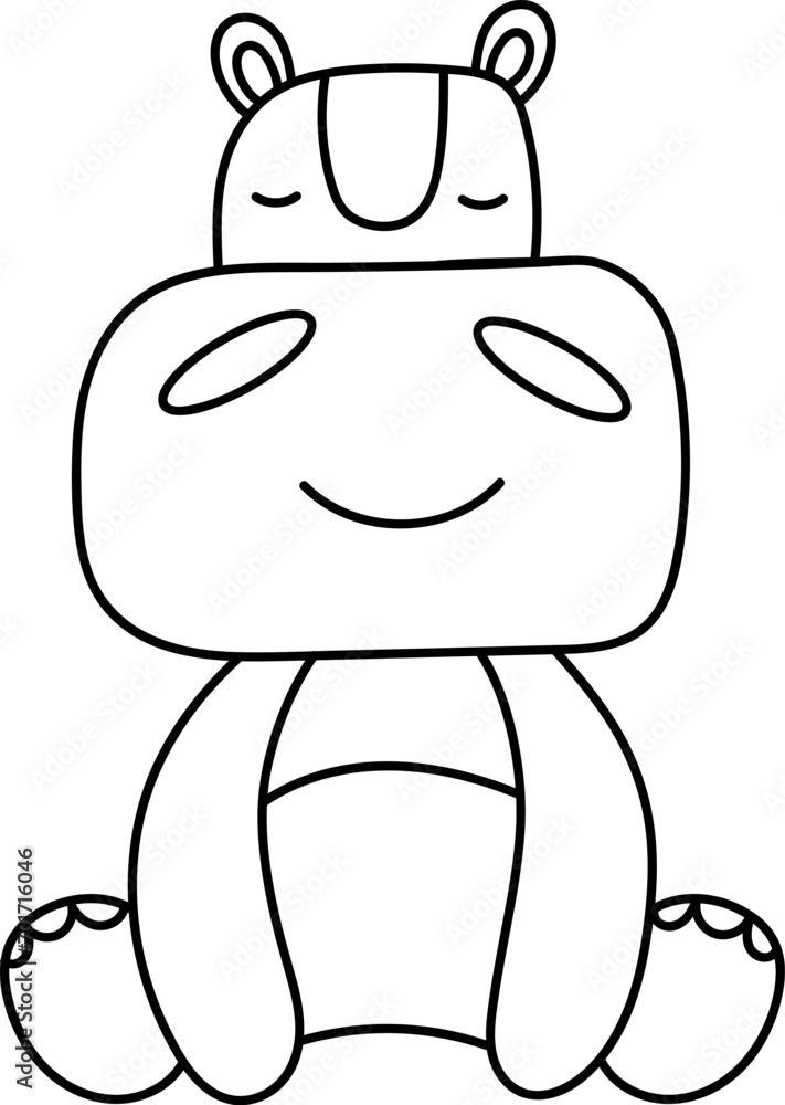 Hippo Animal Outline Hippo Animal Outline