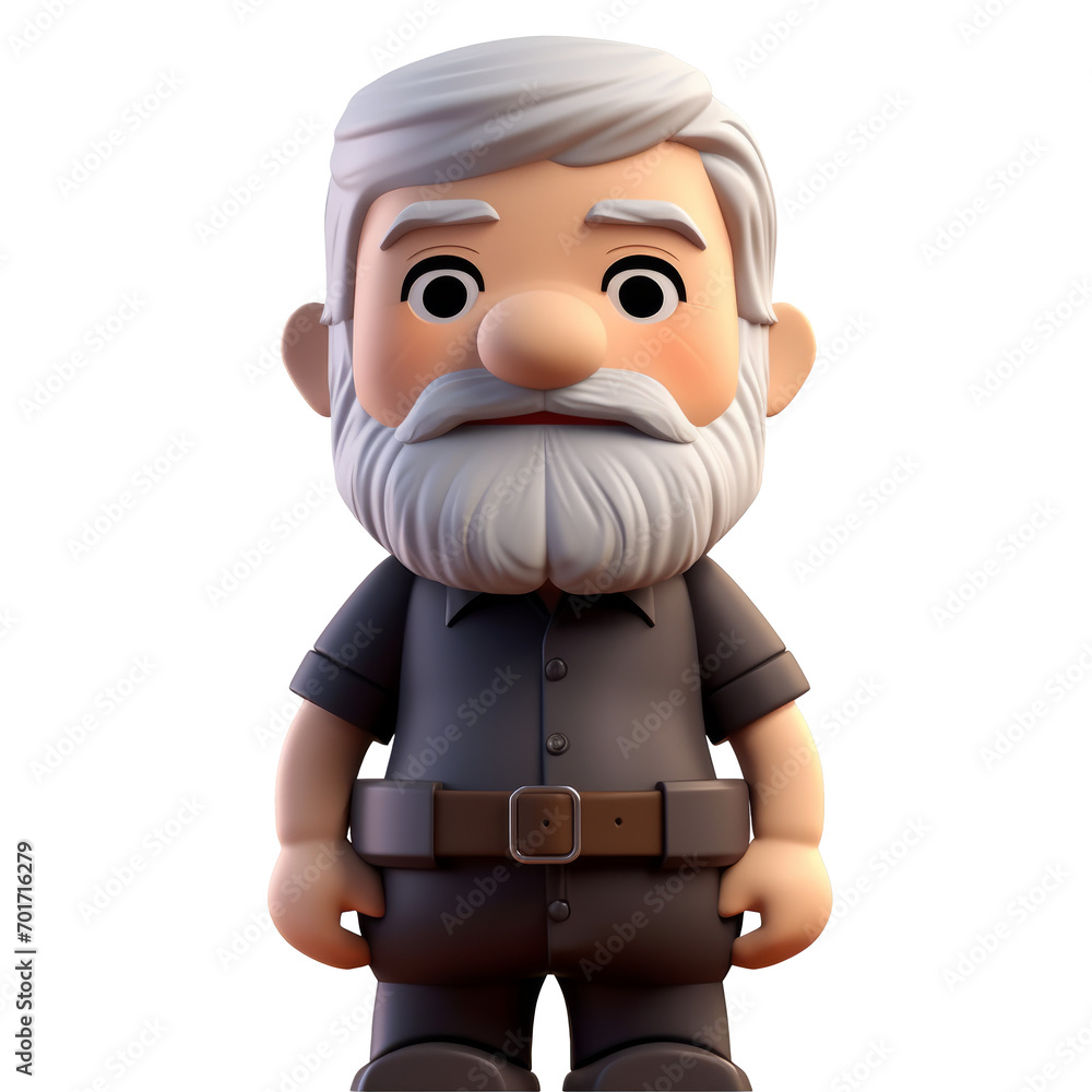 3d cartoon illustration of bearded priest in black robe 3d cartoon illustration of bearded priest in black robe