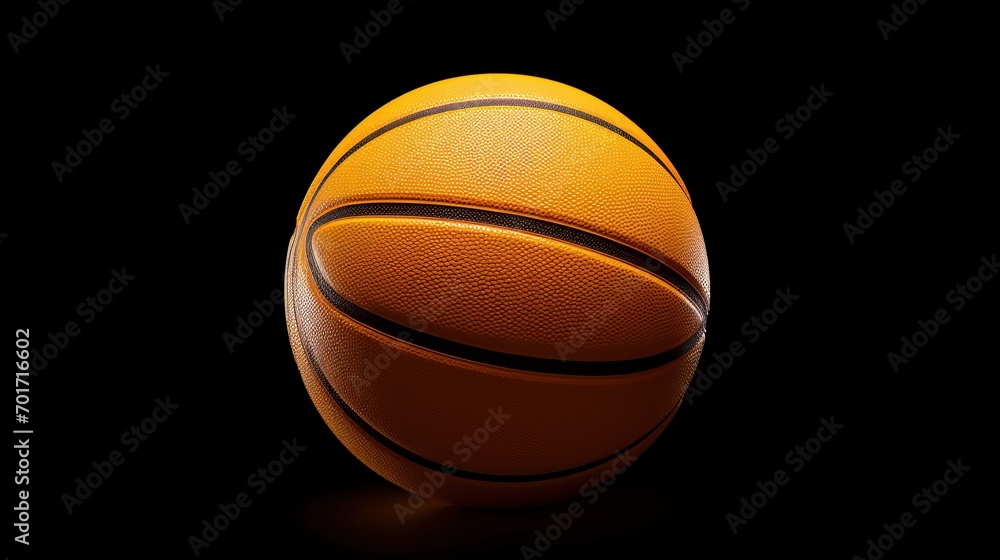 Basket basketball on black background 