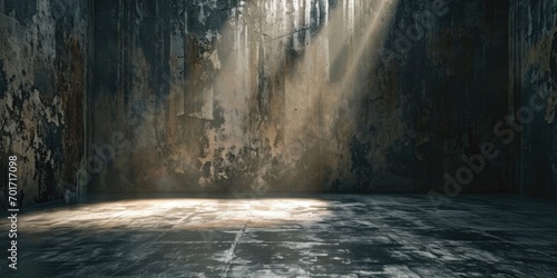 Sunlight shining through the window of an abandoned building. Suitable for architectural, urban decay, or natural light concepts