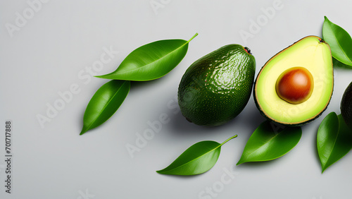Wallpaper Mural avocado isolated on white background Torontodigital.ca